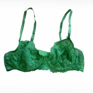 Savage x Fenty Women's Green Lace Bra Size 36B